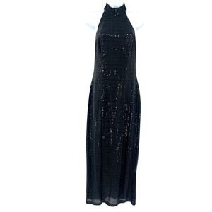 Vtg Y2K Roberta Sequin Formal Dress 9/10 Hoco Prom Halter Gala Halter 90s Goth